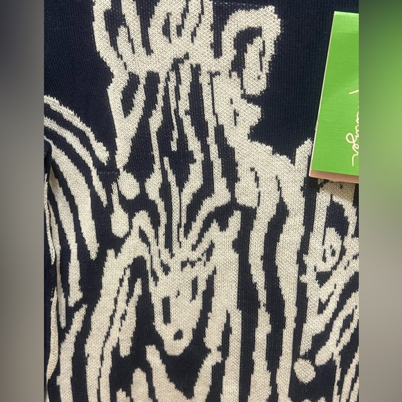 NWT LILLY PULITZER TRUE NAVY JACQUARD NILA SUMMER/FALL SWEATER GREAT SWEATER!!! - Picture 9 of 13